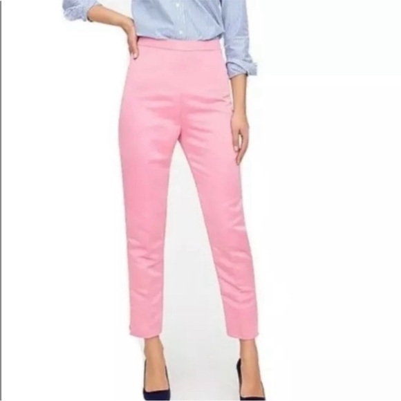 J. Crew Pants - Jcrew Satin Cigarette Pant Rose Pink Slim Leg Flat Front TALL